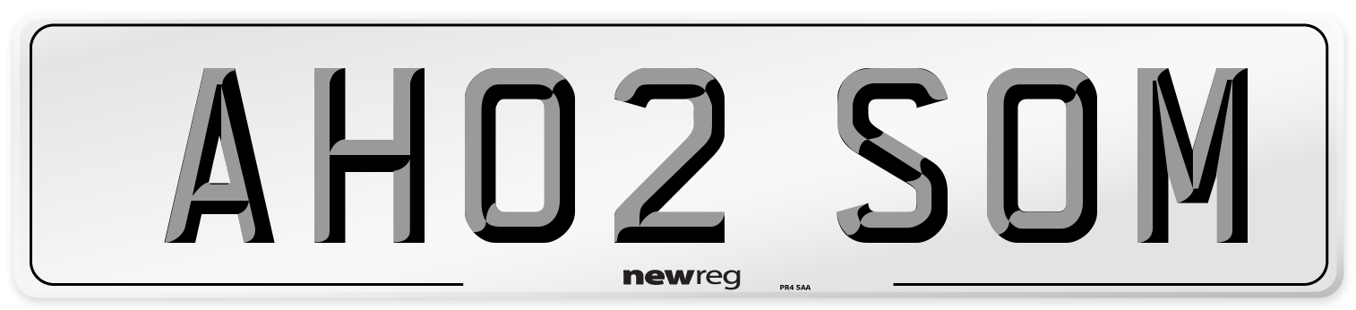 AH02 SOM Number Plate from New Reg